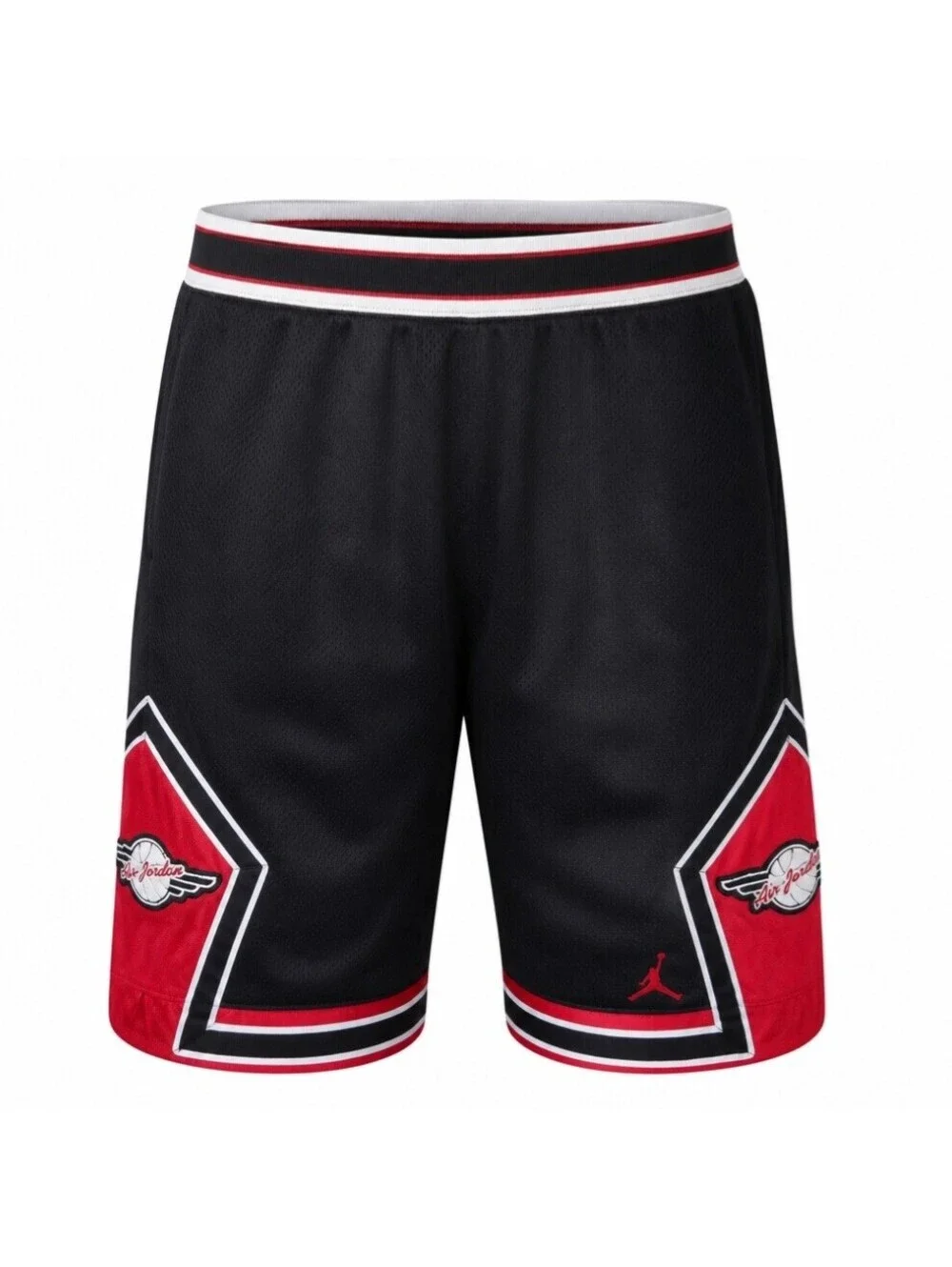 Vtg Nike Air Jordan Wings Shorts Mens 2XL Black Red 20th Anniversary Mesh Y2K